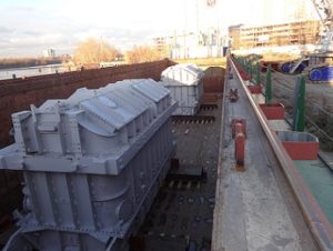 Установка корпуса сушилки на фундаменты в Уфе