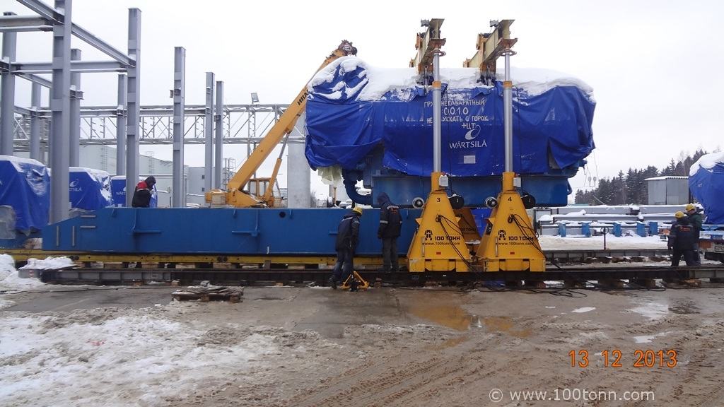 Сборка, перемещение и установка на фундаменты газогенераторных установок WÀRTSILÀ