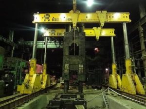 Установка корпуса сушилки на фундаменты в Уфе