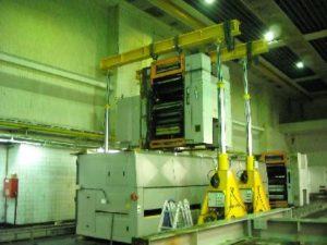 Разгрузка и размещение оборудования на заводе Италон, Ступино