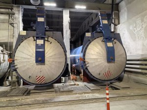 Замена бандажей вращающейся печи