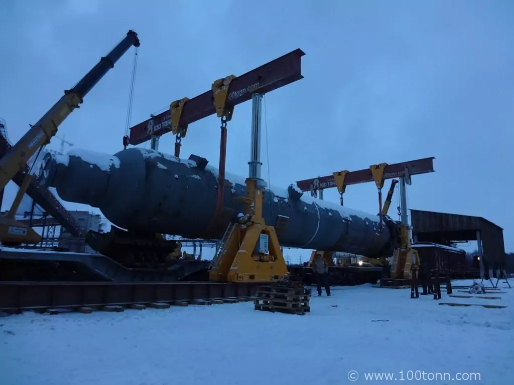 Перегрузка с ж/д на авто реактора 320 т в Череповце