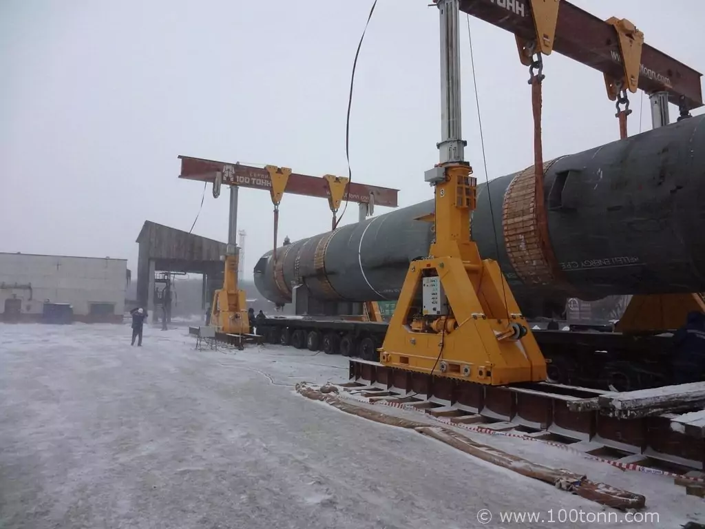 Перегрузка с ж/д на авто реактора 320 т в Череповце