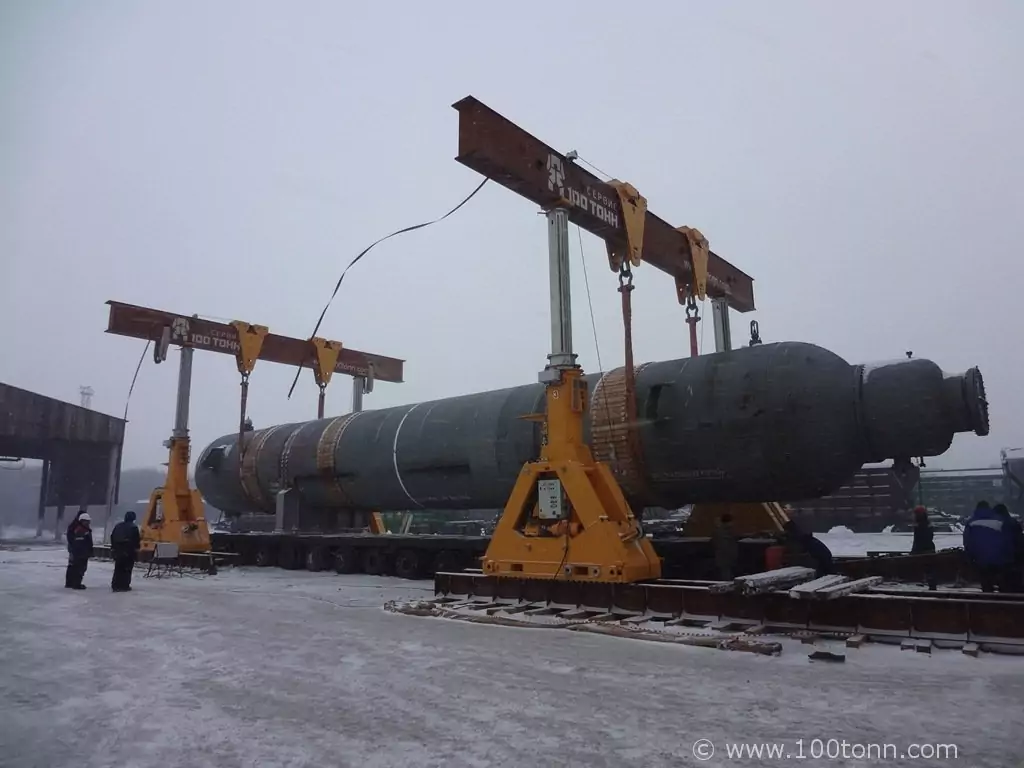 Перегрузка с ж/д на авто реактора 320 т в Череповце