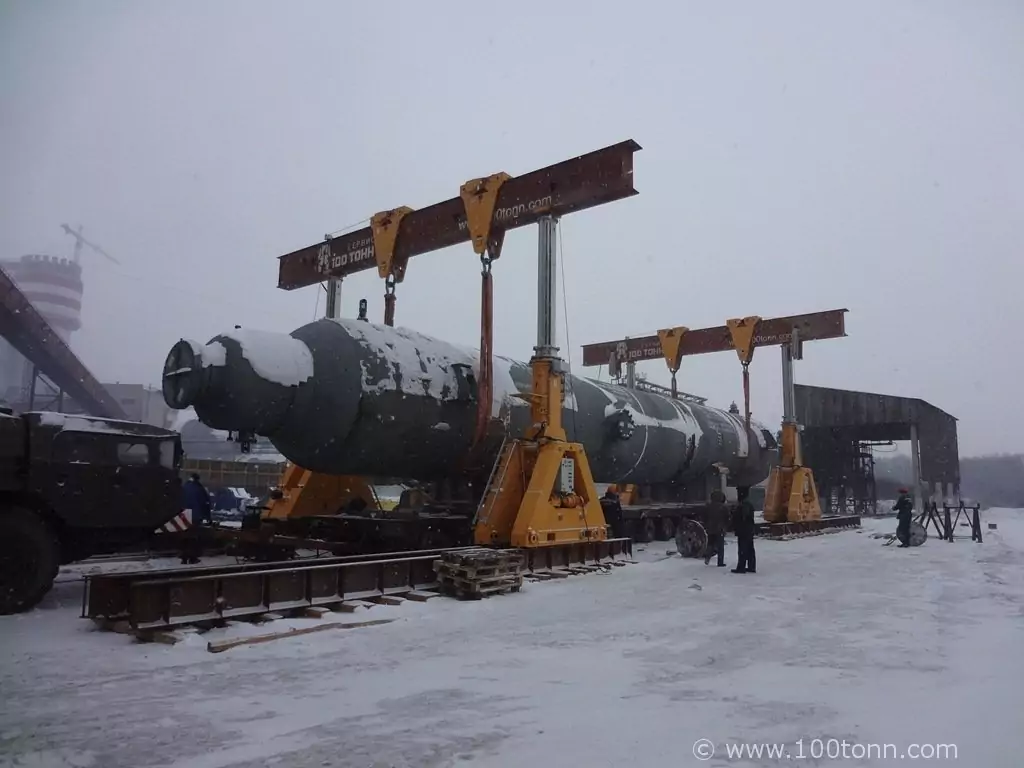 Перегрузка с ж/д на авто реактора 320 т в Череповце