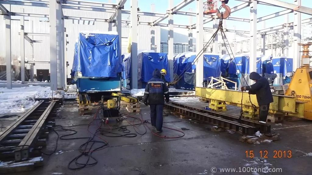 Выгрузка, крупноузловая сборка, перемещение и установка на фундаменты газогенераторных установок WÀRTSILÀ