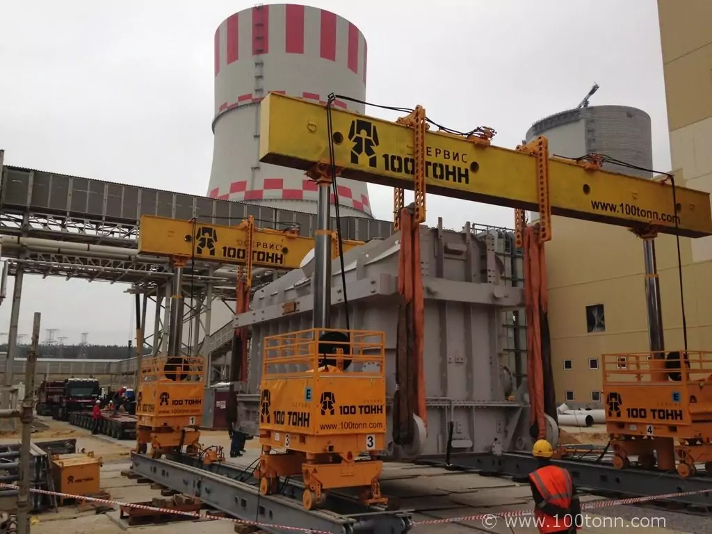 Погрузка и выгрузка трансформаторов на Нововоронежской АЭС-2