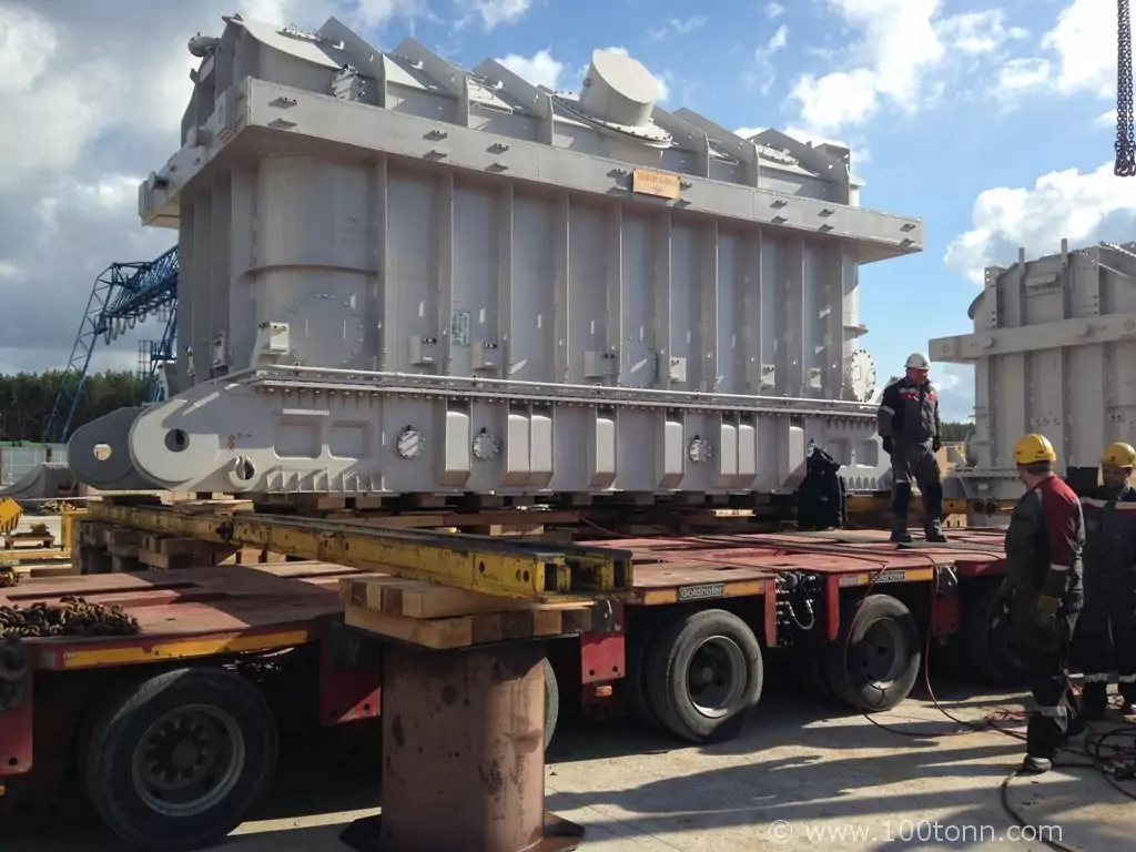 Погрузка и выгрузка трансформаторов на Нововоронежской АЭС-2