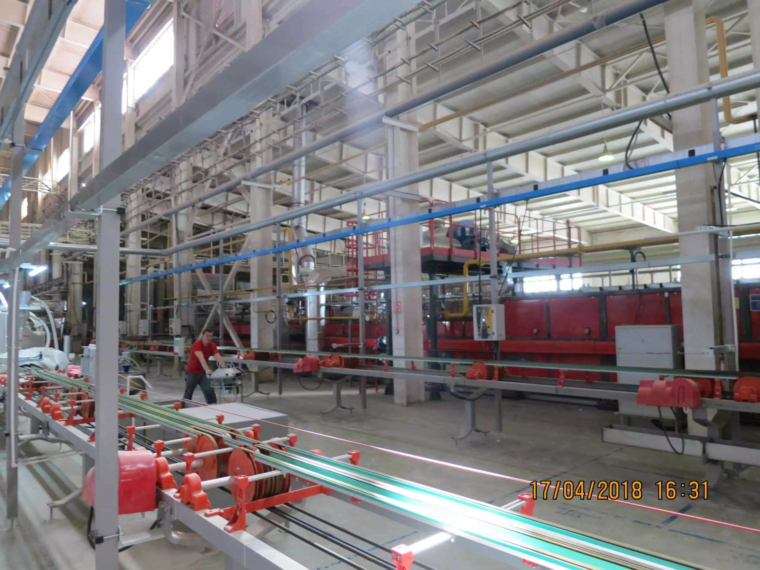 Монтаж технологической линии SITI по производству керамической плитки малых форматов