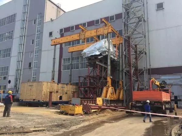 Подъем турбины на отметку +8.000м на ПАО НЛМК