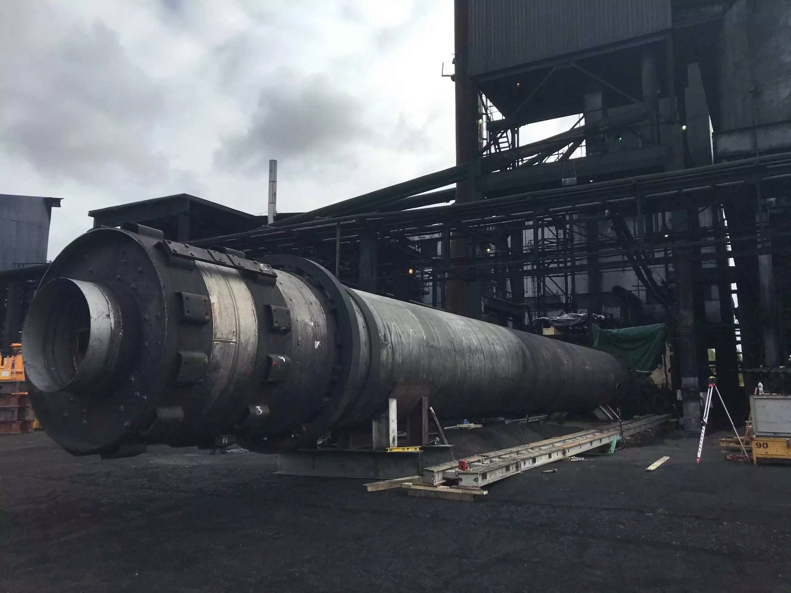 Барабан сушильной печи перед установкой